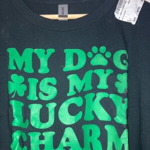☘️ Black and Green Dog Lover T-Shirt